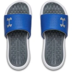 Under Armour Playmaker Fix Slides Boys' -Bob's Sports Chalet 36595 WHITEVERSA BLSTEEL m