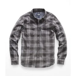 The North Face Long Sleeve Arroyo Flannel Men's -Bob's Sports Chalet 37122 MNTGRYLRKSPRPLD m