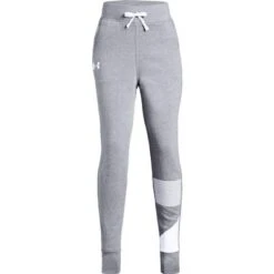 Under Armour Rival Jogger Pants Girls' -Bob's Sports Chalet 38149 STL LT HTHRWHT m