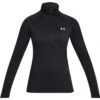 Under Armour Tech 1/2 Solid Zip Top Women's -Bob's Sports Chalet 38152 BLKBLKMTLC SLVR m