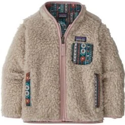 Patagonia Baby Retro-X Jacket Infants'/Toddlers' -Bob's Sports Chalet 61778 NATURALFUZZY MAUVE m