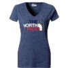 The North Face Short-Sleeve USA Tri-Blend V-Neck Tee Women's -Bob's Sports Chalet 8111 SHADY BLUE HEATHER m
