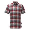 The North Face Short Sleeve Road Trip Shirt Men's -Bob's Sports Chalet 8263 CARDINAL RED PLAID m