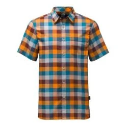 The North Face Short Sleeve Road Trip Shirt Men's -Bob's Sports Chalet 8263 SEQUOIA RED PLAID m