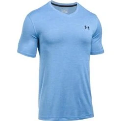 Under Armour Tech V-Neck Shirt Men's 5 Under Armour Tech V-Neck Shirt Men's -Bob's Sports Chalet 8371 WATERBLACK m