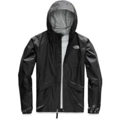 The North Face Zipline Rain Jacket Girls' -Bob's Sports Chalet 89603 TNF BLACK m