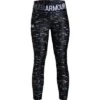 Under Armour Armour HeatGear Printed Ankle Crop Girls' -Bob's Sports Chalet 90080 BLACKWHITE m