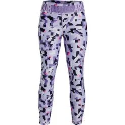 Under Armour Armour HeatGear Printed Ankle Crop Girls' -Bob's Sports Chalet 90080 PRPL ACEPRPL LUXE m