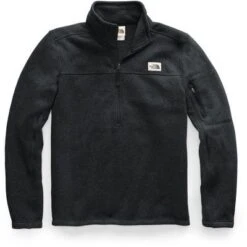 The North Face Gordon Lyons 1/4 Zip Fleece Top Men's -Bob's Sports Chalet 91438 TNF BLACK HTHR m