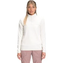 The North Face TKA Glacier Quarter Zip Fleece Top Women's 8 The North Face TKA Glacier Quarter Zip Fleece Top Women's -Bob's Sports Chalet 91455 GARDENIA WHITE m
