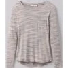 Prana Foundation Long Sleeve Crew Neck Top Women's 1 Prana Foundation Long Sleeve Crew Neck Top Women's -Bob's Sports Chalet 91660 FROST m