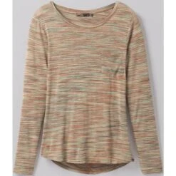 Prana Foundation Long Sleeve Crew Neck Top Women's -Bob's Sports Chalet 91660 SUNDRIED m