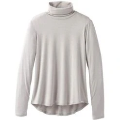 Prana Foundation Turtleneck Women's -Bob's Sports Chalet 91664 LIGHT GREY HEATHER m
