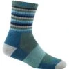 Darn Tough Vermont Stripes Micro Crew Cushion Socks Women's -Bob's Sports Chalet 92218 AQUA STRIPE m