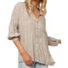 Oneill Davis Woven Long Sleeve Button Up Top Women's -Bob's Sports Chalet 92995 MULTI COLORED m