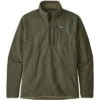 Patagonia Better Sweater Rib Knit 1/4 Zip Fleece Men's 2 Patagonia Better Sweater Rib Knit 1/4 Zip Fleece Men's -Bob's Sports Chalet 93053 INDSTRL GRN RIB KNIT m