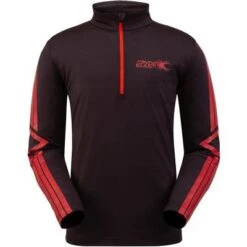 Spyder Paramount Zip T-Neck Men's 7 Spyder Paramount Zip T-Neck Men's -Bob's Sports Chalet 93193 BLACK VOLCANO m