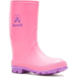 Kamik Boots Stomp Rain Boots Big Kids' -Bob's Sports Chalet 94155 PINK m