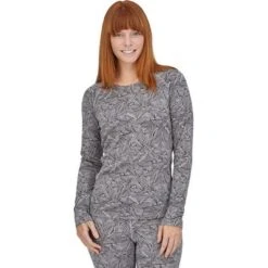 Patagonia Cap Midweight Crew Base Layer Top Women's 9 Patagonia Cap Midweight Crew Base Layer Top Women's -Bob's Sports Chalet 95005 HUT TO HUTSALT GREY m