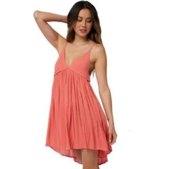 Oneill Saltwater Solids Tank Dress Cover-Up Women's -Bob's Sports Chalet 95320 TEA ROSE m
