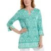 Coolibar St. Lucia Tunic Top UPF 50Plus Women's 2 Coolibar St. Lucia Tunic Top UPF 50Plus Women's -Bob's Sports Chalet 95429 CL AQ LAUREL BROCADE m