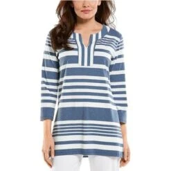 Coolibar St. Lucia Tunic Top UPF 50Plus Women's -Bob's Sports Chalet 95429 PACIFIC BLU MDRNSTRP m