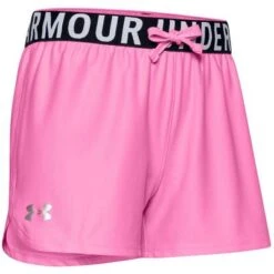 Under Armour Play Up Solid Shorts Girls' 7 Under Armour Play Up Solid Shorts Girls' -Bob's Sports Chalet 95618 PINK CRAZEBLACK m