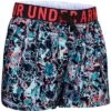 Under Armour Play Up Printed Shorts Girls' 1 Under Armour Play Up Printed Shorts Girls' -Bob's Sports Chalet 95619 BLKMETALLIC SILVER m