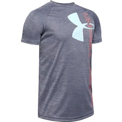 Under Armour Tech Split Logo Hybrid Short Sleeve Crew T-Shirt Boys' 4 Under Armour Tech Split Logo Hybrid Short Sleeve Crew T-Shirt Boys' - Image 2