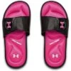 Under Armour Ignite IX Slides Girls' -Bob's Sports Chalet 95658 BLACKPINK SURGEWHT m