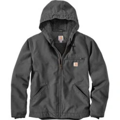 Carhartt Relaxed Fit Washed Duck Sherpa-Lined Jacket Men's 7 Carhartt Relaxed Fit Washed Duck Sherpa-Lined Jacket Men's -Bob's Sports Chalet 96094 GRAVEL m