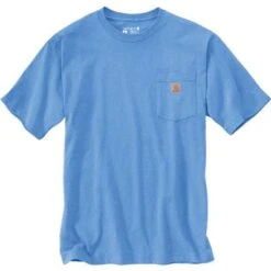 Carhartt Loose Fit Heavyweight Short-Sleeve Pocket T-Shirt Men's -Bob's Sports Chalet 96119 BLUE LAGOON HEATHER m