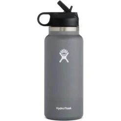 Hydro Flask 32 Oz Wide Mouth Water Bottle With Straw Lid -Bob's Sports Chalet 96395 STONE m
