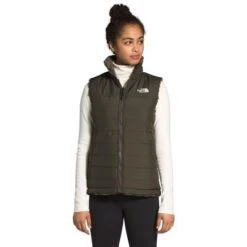 The North Face Mossbud Reversible Insulated Vest Women's -Bob's Sports Chalet 96698 NEW TAUPE GREEN m