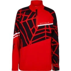 Spyder Hideout Zip T-Neck Top Boys' -Bob's Sports Chalet 98110 VOLCANO m