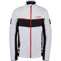 Spyder Wengen Encore Full Zip Fleece Jacket Men's -Bob's Sports Chalet 98186 WHITE m