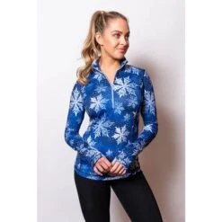 Sno Skins Micro Fiber Print Zip Neck Women's -Bob's Sports Chalet 99758 WINTER m